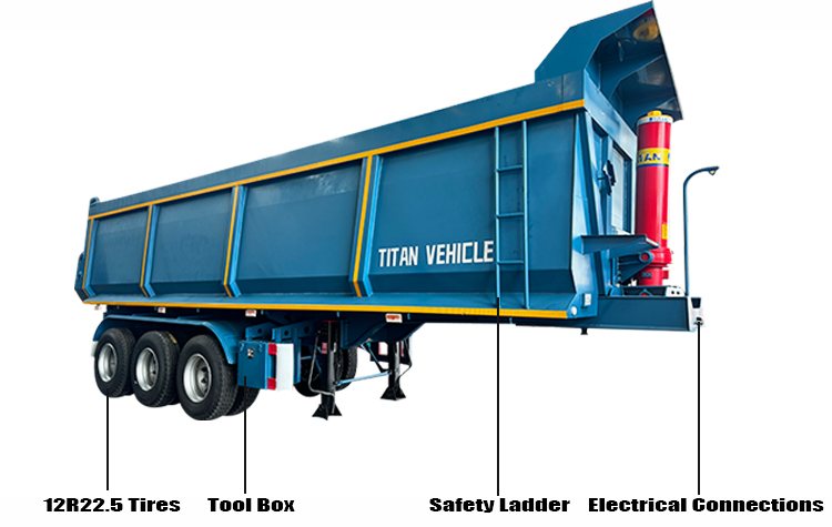 U Type 3 Axle Steel End Dump Trailer for Sale Near Me in Mexico