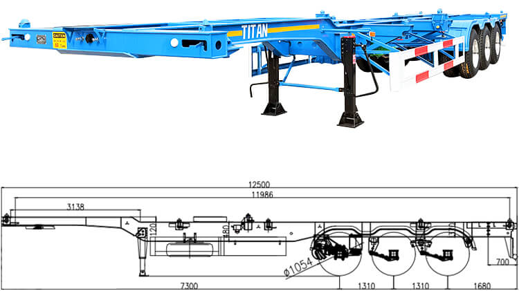 3 Axle 40 Ft Gooseneck Skeletal Trailer for Sale in Mexico