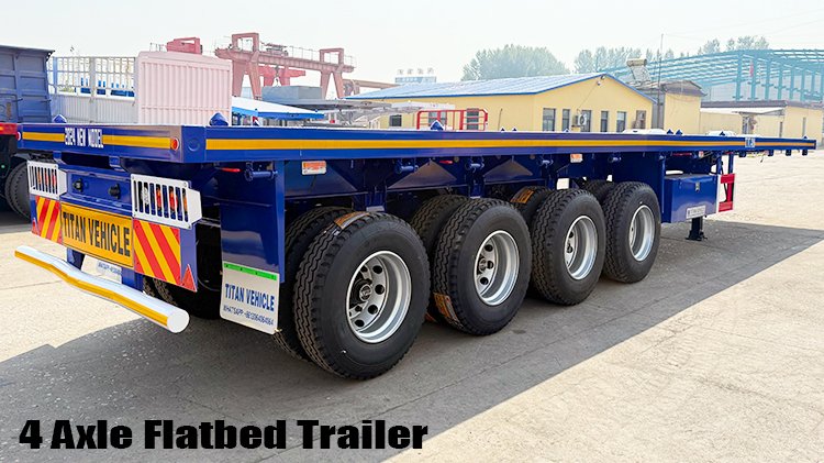 4 Axle 80 Ton Flat Bed Semi Trailer for Sale in Mexico