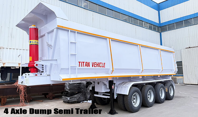4 Axle 80 Ton Hydraulic Dump Trailer for Sale in Mexico