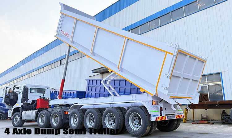 4 Axle 80 Ton Hydraulic Dump Trailer for Sale in Mexico