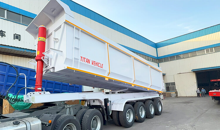 4 Axle 80 Ton Hydraulic Dump Trailer for Sale in Mexico