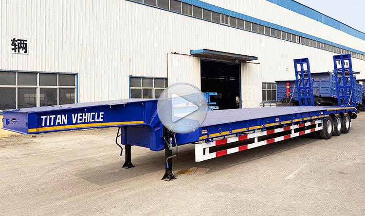 Remolque de plataforma baja de 3 ejes y 60 toneladas en venta en México